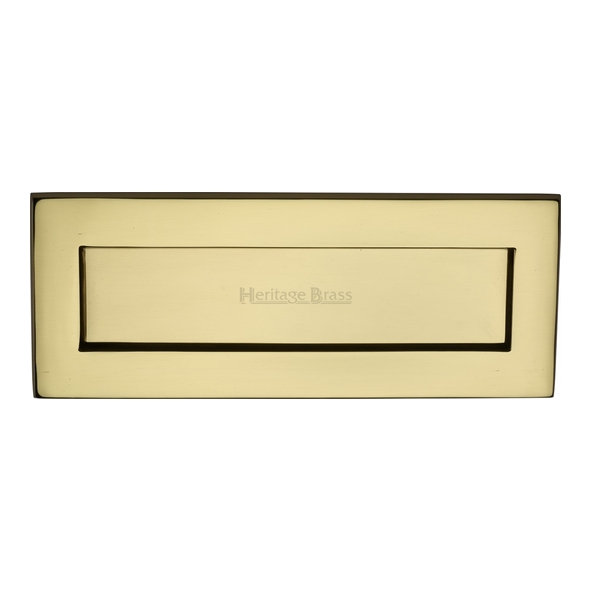 V850 254.101-ULB • 254 x 101mm • Unlacquered Brass • Heritage Brass Victorian Sprung Flap Letter Plate
